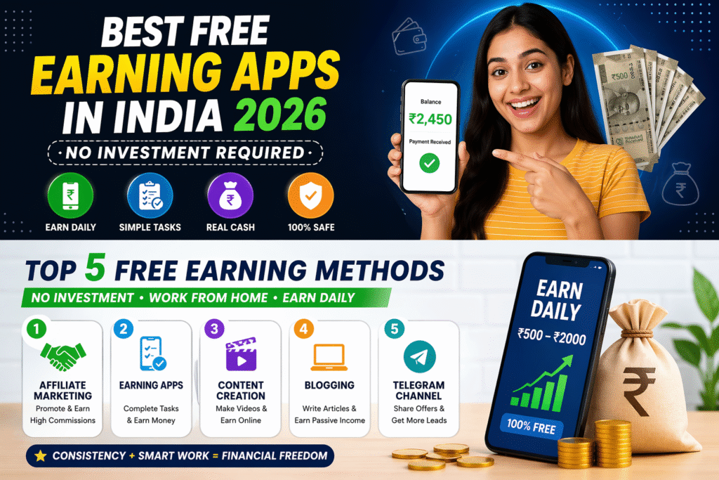 Best Free Earning Apps in India 2026 (No Investment Required)